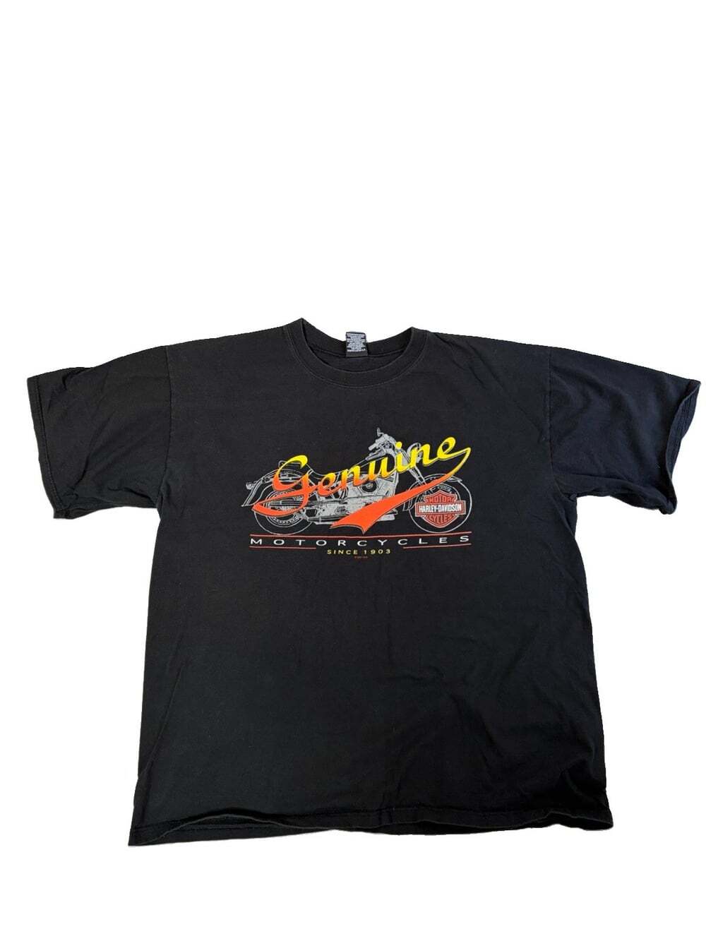 Vintage 00s Panama City, PANAMA GENUINE Hawg Motorcycle XL Black TShirt USA 2001